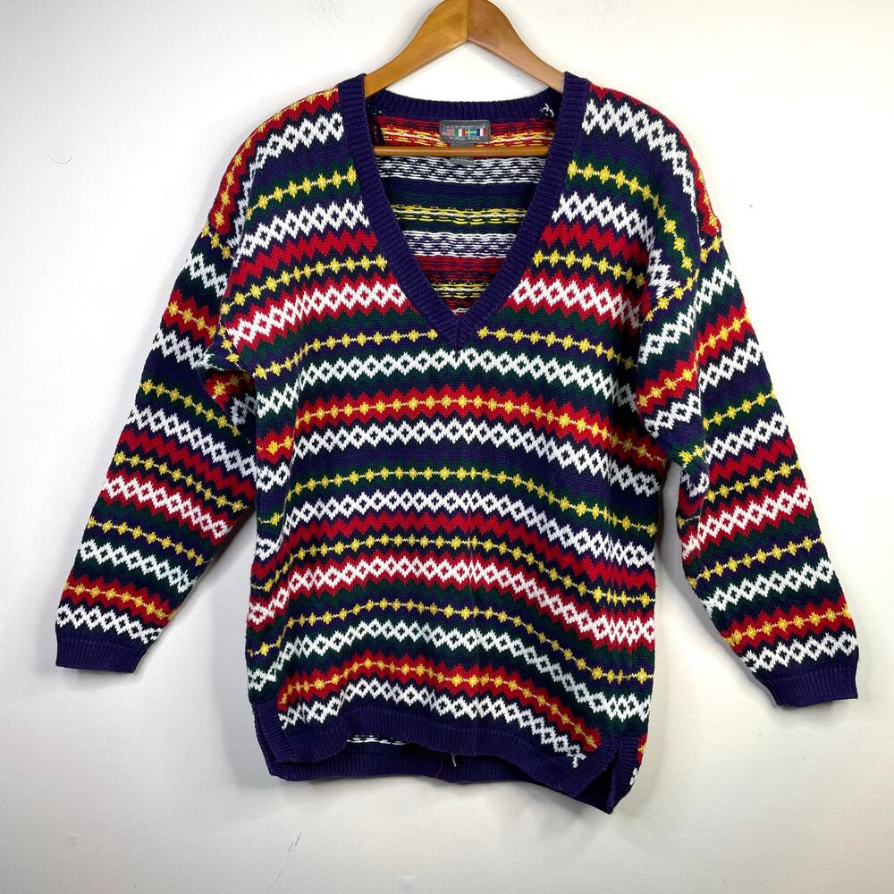 Colorful V-Neck Sweater
